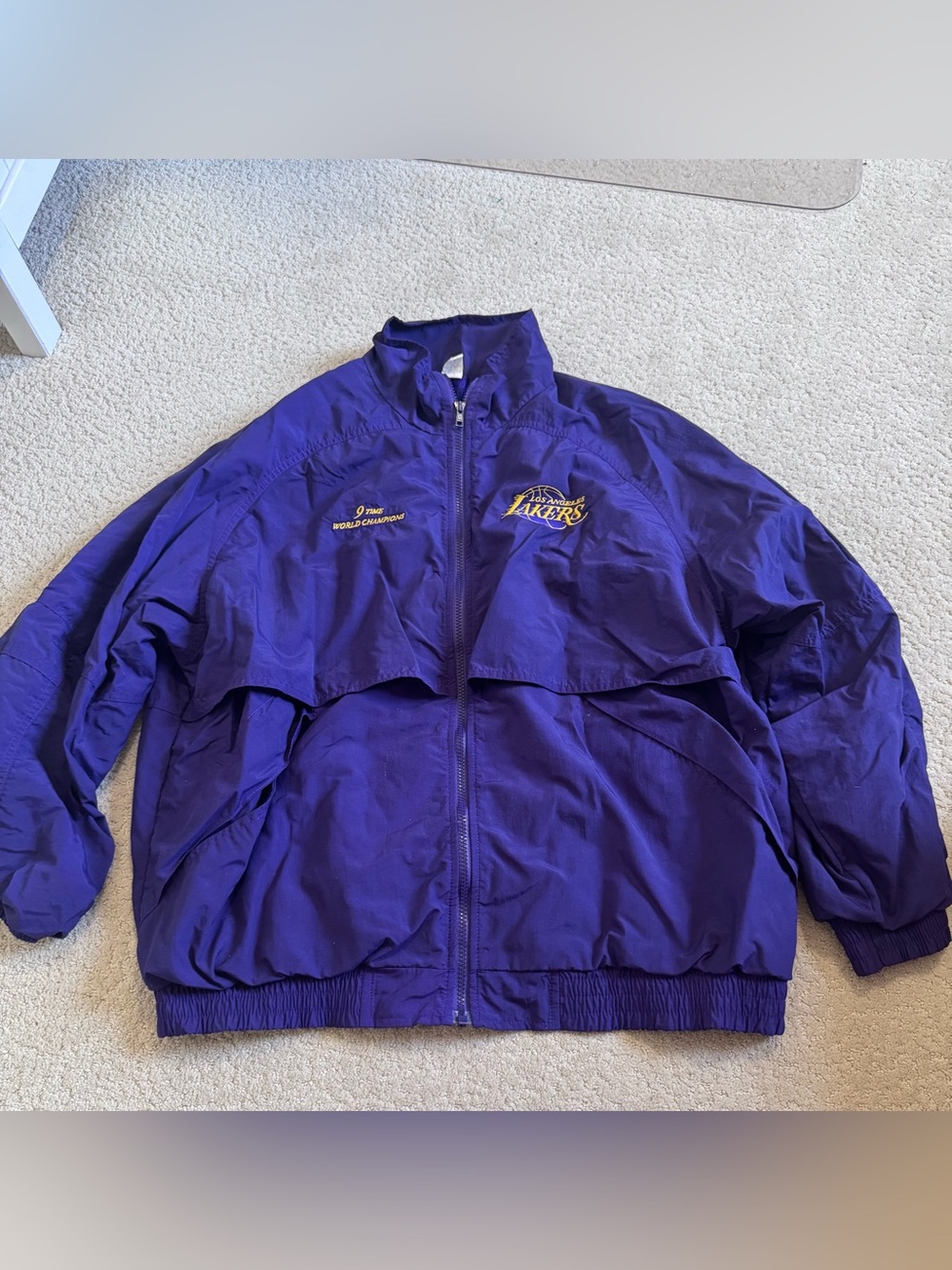 Vintage LA Lakers NBA Full Zip Windbreaker Purple 9 Times World Champions